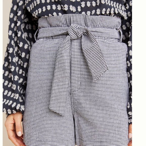 NWOT anthropologie ryan gingham paperbag shorts - Picture 2 of 7